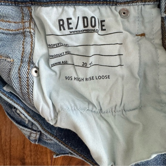 RE/DONE 90s High Rise Loose Jeans Button Fly Raw Hem Medium Wash Size 23 - Picture 8 of 15